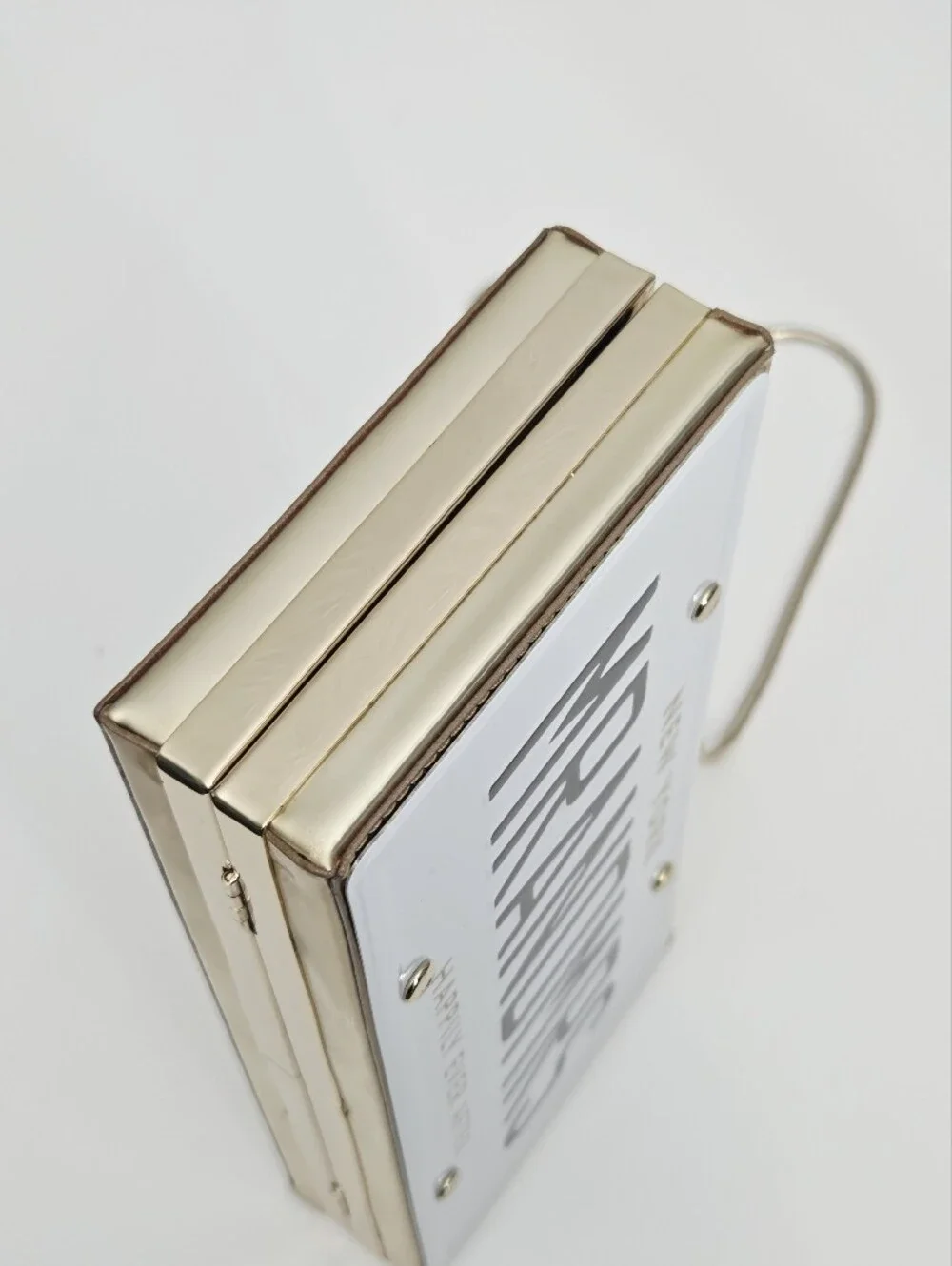 KATE SPADE WEDDING BELLES MR AND MRS LICENSE PLATE CLUTCH CROSSBODY CHAIN BAG